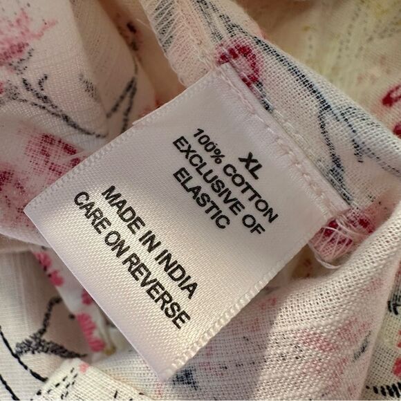 NWT Floral tiered pull on smocked beachy flared cotton skirt NEW size XL - Picture 4 of 7